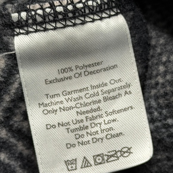 Eddie Bauer Sweater Womens Large Gray Fleece 1/4 Zip Mock Neck Fair Isle - Picture 5 of 6